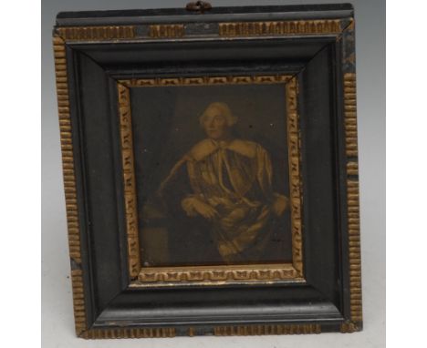 A George III reverse engraving on glass, portrait of John Russell, 4th Duke of Bedford (1710 - 1771), after Sir Joshua Reynol