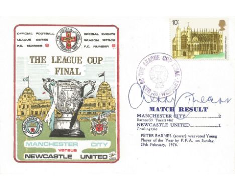 FOOTBALL MANCHESTER CITY V  NEWCASTLE UNITED 1976 DAWN FIRST DAY COVER SIGNED BY DENNIS TUEART.  Good condition .  All autogr