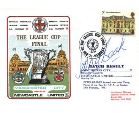 FOOTBALL MANCHESTER CITY V NEWCASTLE UNITED 1976 DAWN FIRST DAY COVER SIGNED BY TONY BOOK.  Good condition .  All autographs 
