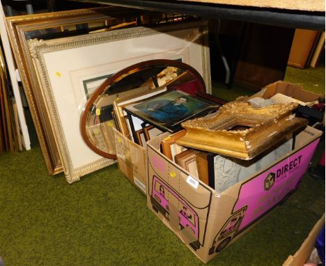 A quantity of framed prints, watercolours and photographs, including a framed photograph of Guy Gibson, together with a frame