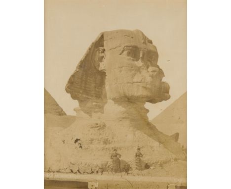P. Peridis (act. late 19th c). Late 19th century albumen photograph print depicting two women posing in front of the Great Sp