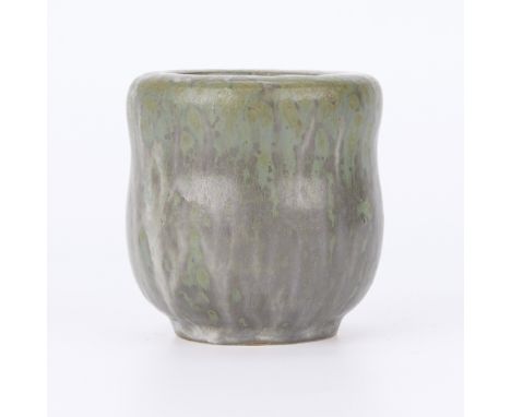 Arne Bang (Danish, 1901-1983). Small simple and elegant ceramic vase or jar vessel with a recessed rim, mid-20th century. Sto