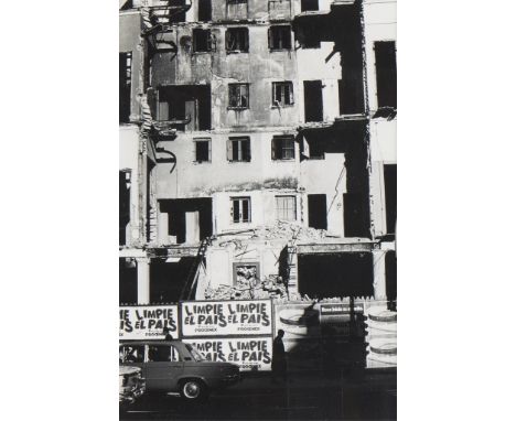 Anatole Saderman (Russian/Argentine, 1904-1993). Gelatin silver print photograph depicting a destroyed building.Sight; height