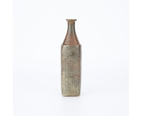 Stig Lindberg (Swedish, 1916-1982) for Gustavsberg, Sweden. Ceramic bottle vase, mid-20th century. Stoneware pottery with a c