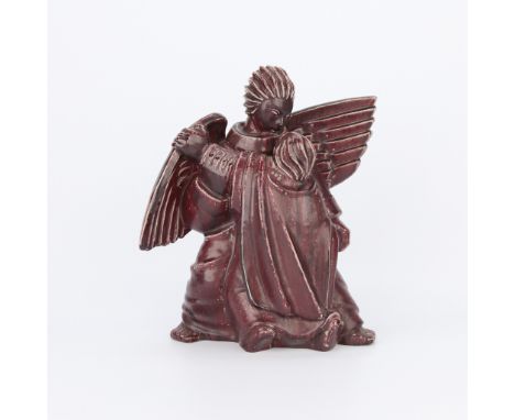 Jais Nielsen (Danish, 1885-1961) for Royal Copenhagen, Denmark. Ceramic sculpture titled "Jacob's Struggle" depicting the bib