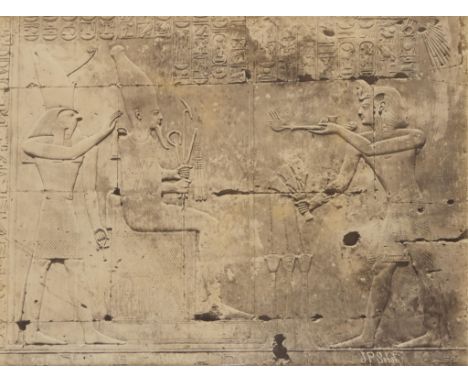 Jean Pascal Sebah (Syrian/Armenian, 1872-1947). Late 19th century albumen photograph print depicting hieroglyphics. Depicting