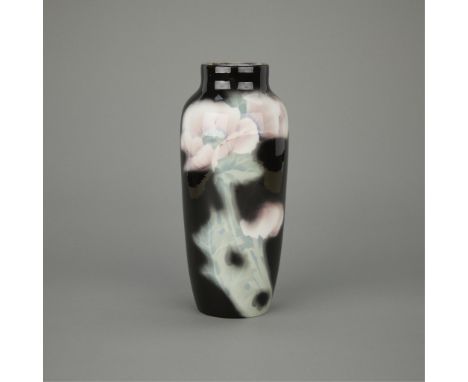 Algot Eriksson (Swedish, 1868-1937) for Rorstrand, Sweden. Art Nouveau porcelain baluster vase depicting delicate blooming pi