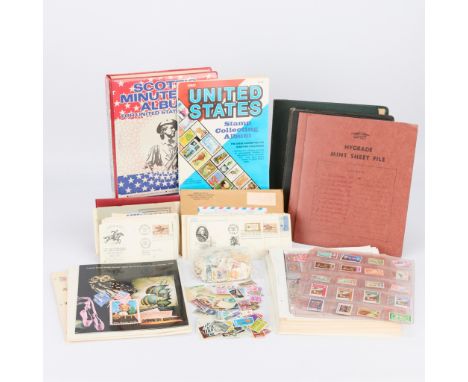 Large vintage philately group or collection of American and international stamps, 19th-20th century. This lot includes a vari