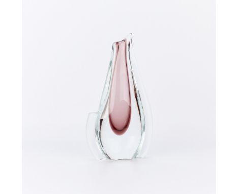 Attributed to Flavio Poli (Italian, 1900-1984) for Seguso Vetri D'Arte, Italy. Mid-20th century hand-blown Murano glass "tear