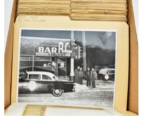 One box containing gelatin silver print or original vintage press photographic reproduction from the archives of the Star Tri