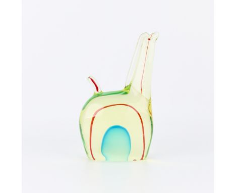 Antonio Da Ros (Italian, 20th century) for Cenedese, Italy. Hand-blown uranium Murano glass animal figure, possibly depicting