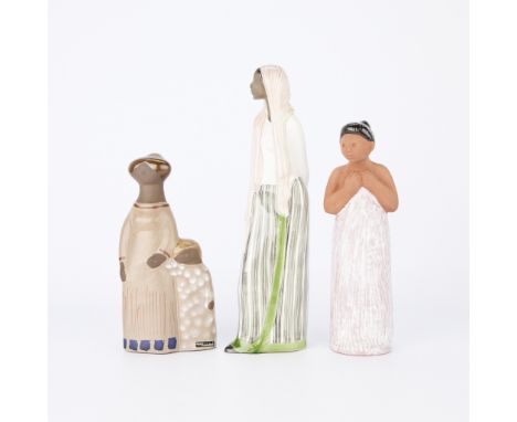 Mari Simmulson (Swedish, 1911-2000) for Upsala-Ekeby, Sweden. Group of three ceramic figural sculptures, ca. 1960s. Including