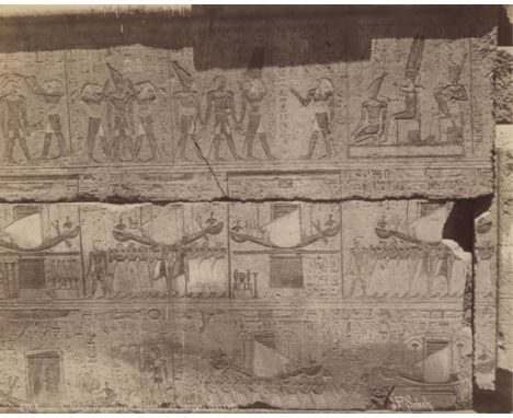 Jean Pascal Sebah (Syrian/Armenian, 1872-1947). Late 19th century albumen photograph print depicting hieroglyphics. Depicting