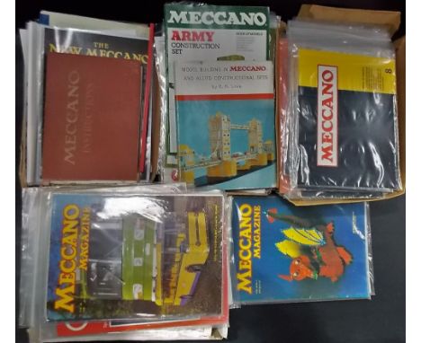 A collection of Meccano magazines and vintage instruction booklets 