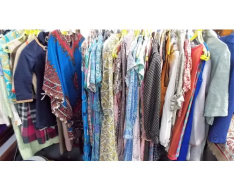 A quantity of vintage ladies clothing, mostly 1960's/70's 