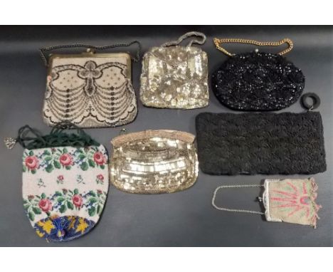 Collection of vintage beaded clutch bags.