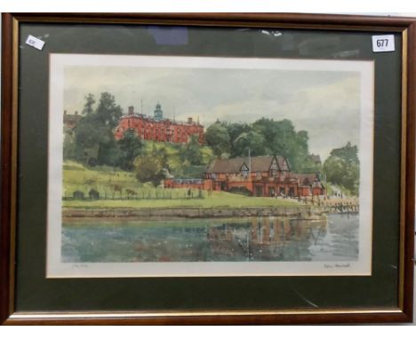 KEN HOWARD R.A. Shrewsbury School Colour print Signed and editioned 376/500 in pencil 12in x 17.5in