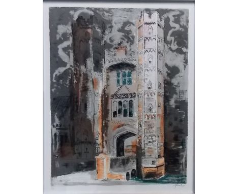 JOHN PIPER (1903-1992) A.R.R. 'Oxburgh Hall, Norfolk' Lithograph Signed and Editioned No. 60/120, blind stamp 24in x 19in