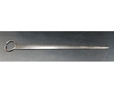 18th/19th Century Irish provincial silver meat skewer by Joseph Gibson, stamped GIBSON and STERLING, length 11.25in (ring af)