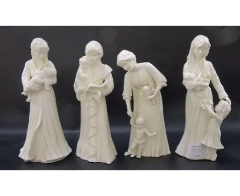 Four modern Royal Worcester figures 'New Arrival', 'First Steps' ,'Once upon a Time' and 'Sweet Dreams'