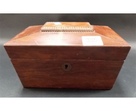 19th Century rosewood tea caddy of sarcophagus form, width 8in