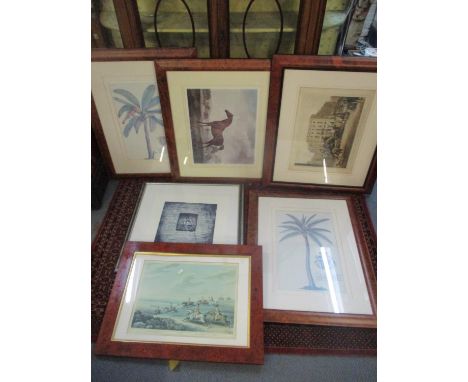 Mixed pictures to include 19th century engravings and a limited edition print entitled Random Lines of Longitude 