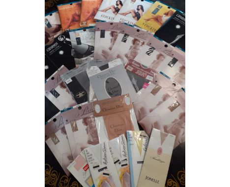 Vintage stockings, mainly size Large, to include Christian Dior and Charnos 