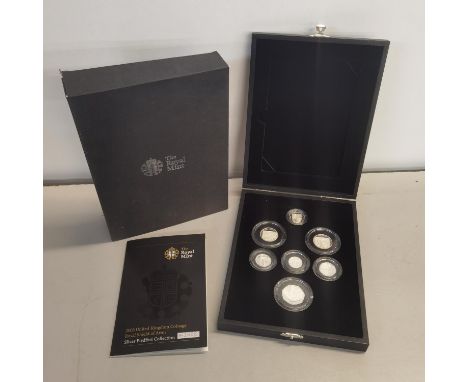 A cased set of 2008 Royal Mint Royal Shield of Arms silver Piedfort collection with certificate leaflet no. 1668 