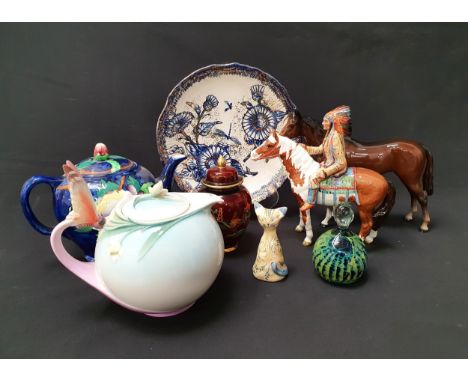 SELECTION OF VINTAGE COLLECTABLE CERAMICSconsisting of Beswick American Indian chief on horseback, no 1391 with Beswick mark 