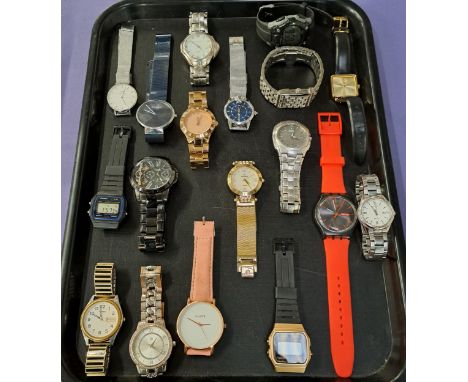SELECTION OF LADIES AND GENTLEMEN'S WRISTWATCHESincluding Casio, D&G Time, Fossil, Esence, Seiko, Bering, Swatch, Daniel Well