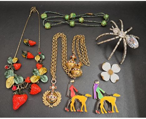 GOOD SELECTION OF VINTAGE COSTUME JEWELLERYcomprising a a large paste set spider brooch by Butler & Wilson; a Butler & Wilson