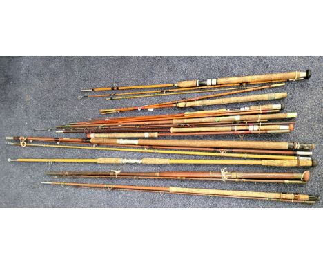 ASSORTMENT OF VARIOUS VINTAGE FISHING RODS, including Shakespeare 1350-360, Milbro venture, Martin James three-piece sea trou