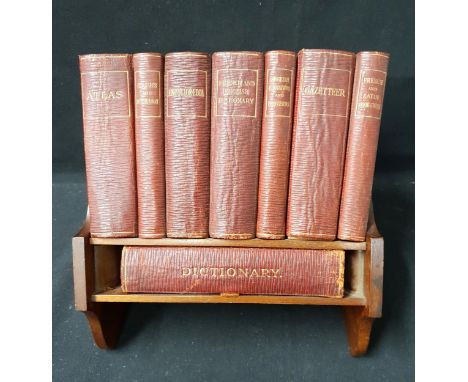 ASPREY & CO REFERENCE LIBRARY CIRCA 1924consisting of eight volumes including Dictionary, Atlas, English quotations, 1/4 leat