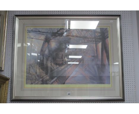 David Shepherd Signed Limited Edition Print "Over the Forth" 781/850 signed in pencil lower right, 57 x 53cm.