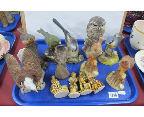 Crown Starrordshire (2), Chancery, Acorn and Poole Ceramic Birds, four resin examples, Molly Malone and three other pottery f
