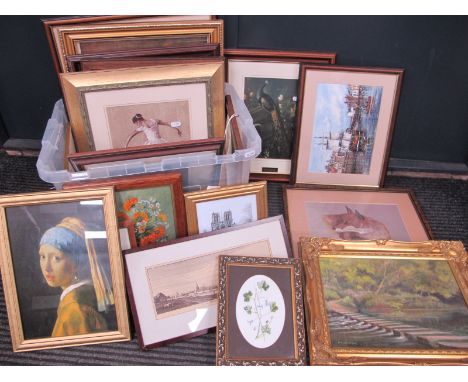 John Rudkin Print, B.M. Atchinson oil painting, prints, etc:- One Box