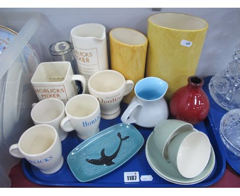 Poole Pottery 'Fresco' by Rachel Barker Oval Vases, other ceramics, Horlicks mixers, cups, etc:_ One Tray