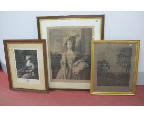 Study of a Society Lady, sepia print, published by Henry Graves, signed by Thomas Appleton 72 x 56.5cm. ; Engraving of Societ