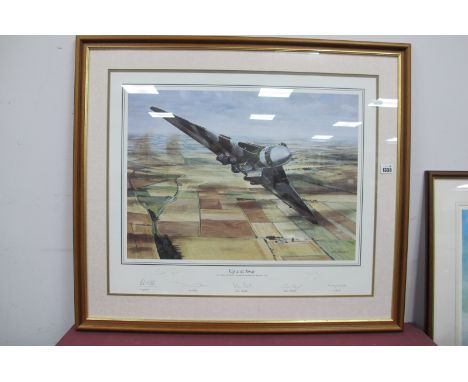 Steve Burgess 'Up and Away' Limited Edition Colour Print of 558, pencil signed by artist, Captain and other crew members of T