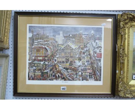 George Cunningham, 'The Markets', limited edition colour print of 500, pencil signed, blind backstamp, 32 x 43.5cm.