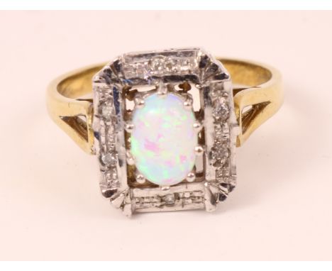 Art Deco style opal dress silver-gilt ring    Condition Report   Click here for further images, condition, auction times & de