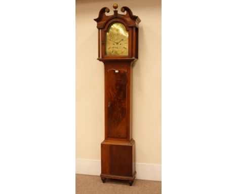 Early 19th century figured mahogany longcase clock, 30-hour movement with brass dial signed 'W. Ballantyne, Edinburgh', H228c