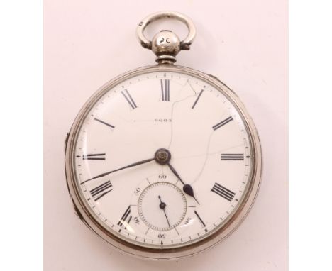 Early Victorian silver key wound pocket watch by R E Berry Mitcham no 9607, case by William Carter London 1855   Condition Re