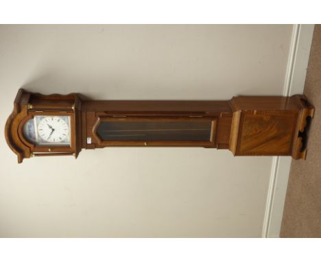 Mahogany longcase clock of small proportions, triple weight driven movement chiming on rods, dial signed 'D. Tunstall, Norwoo