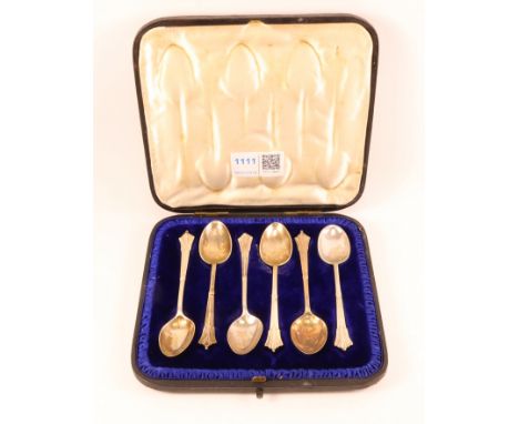 Set of six Victorian silver teaspoons by Harrison Brothers & Howson 1898 3.5oz cased   Condition Report   Click here for furt