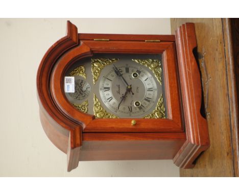 Mahogany finish arched top bracket clock, dial signed 'Tempus Fugit... Lincoln', 31-day movement striking the hours and halve