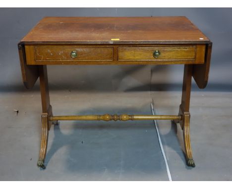 A Regency style mahogany sofa table, H.75 W.145 D.61cm 