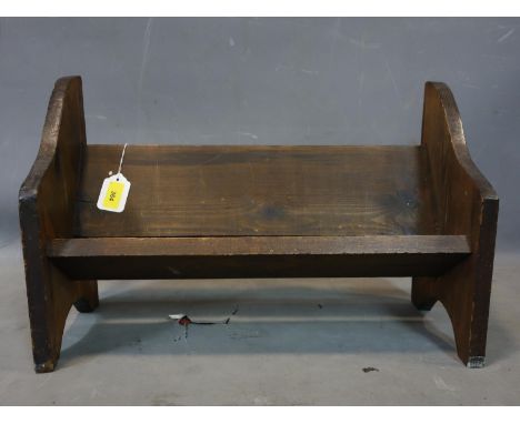 An early 20th century pine book trough, H.35 W.54 D.22cm 