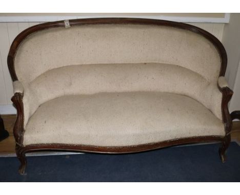 A 19th century French walnut two seat sofa