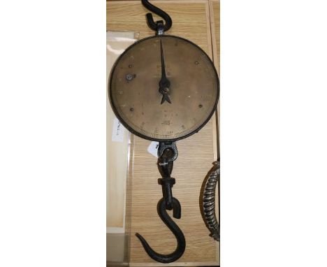 A set of brass butcher's scales